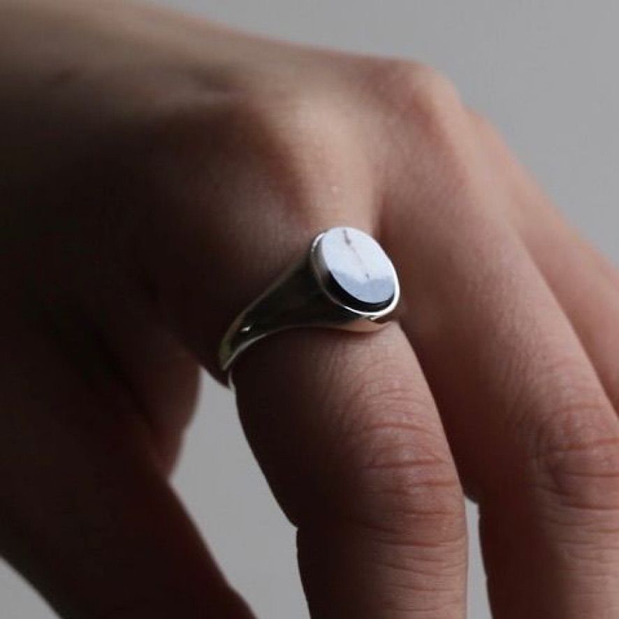 【残り一点】Signet Oval Ring M(ZEBRA JASPER)