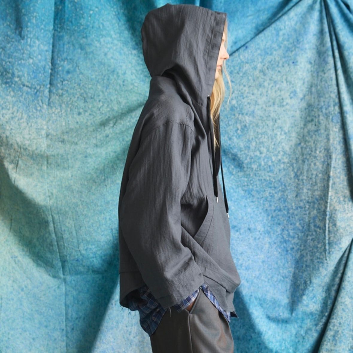 【残り一点】Deep Front Neck Prime-Over Mexican Shirt Hoodie