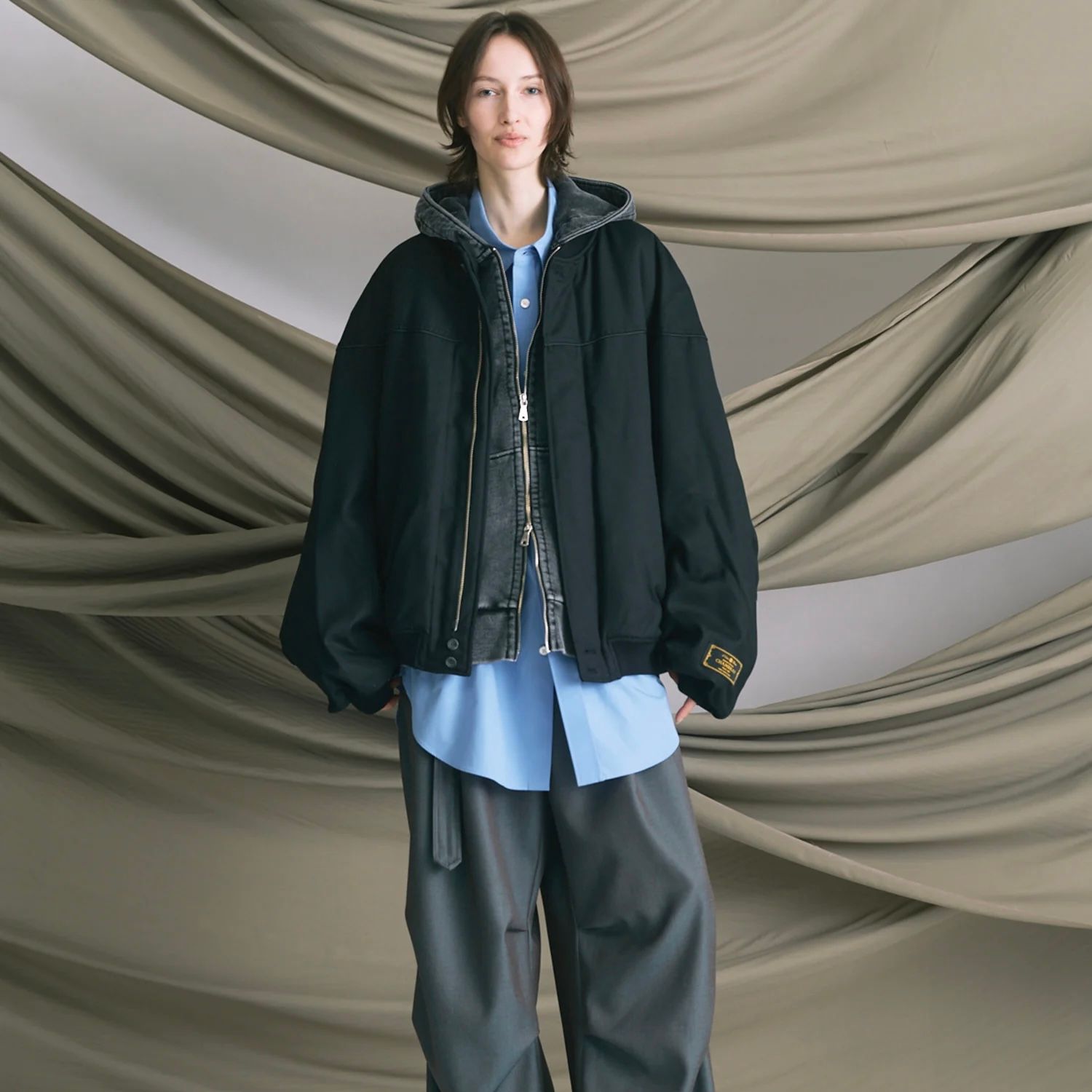 【残り一点】120 / 2 Suvin Cotton Typewriter Prime-Over Shirt Coat