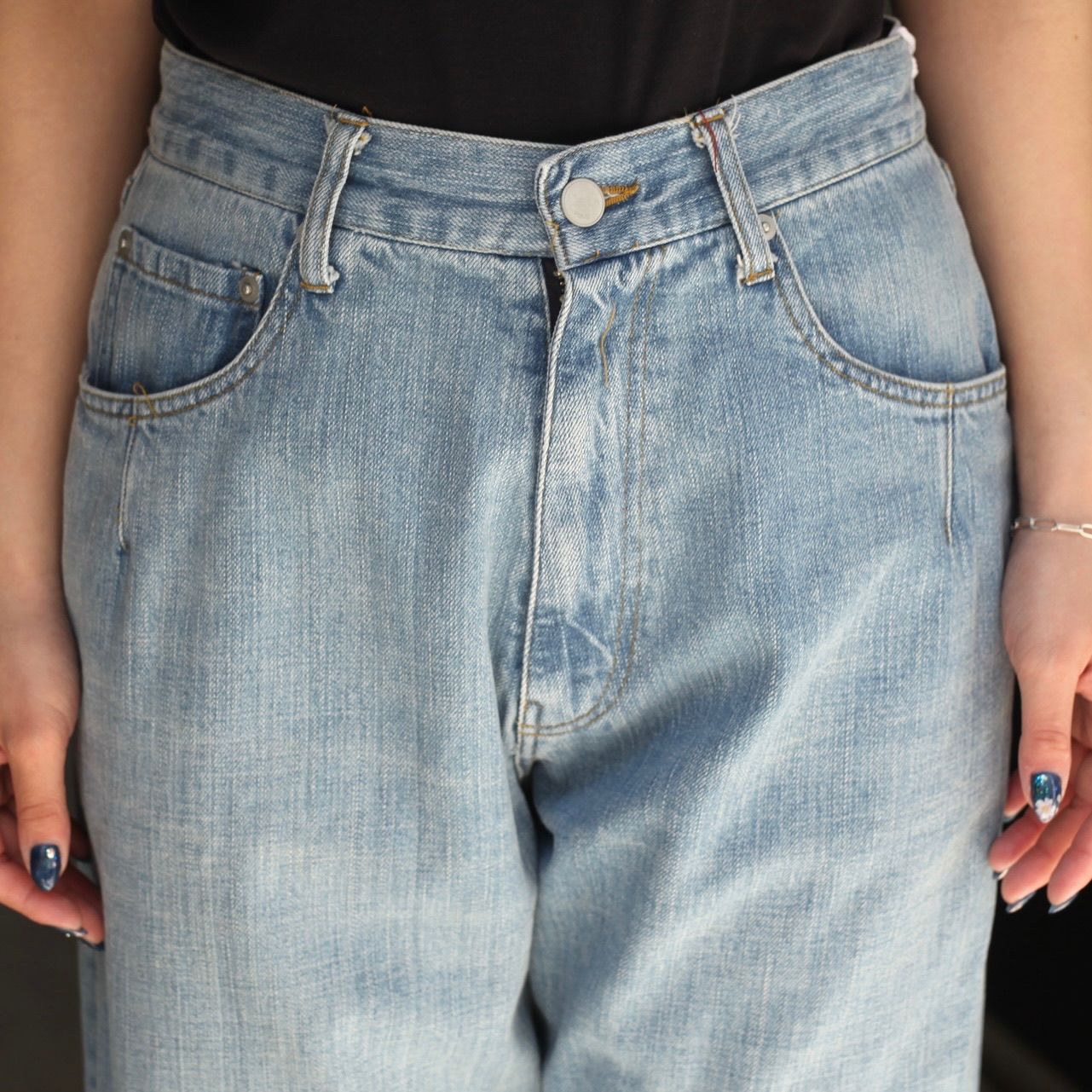 YOKE - 【残り一点】Bleached Denim Wide Straight 5P Pants YOKE - 【残り一点】Bleached Denim Wide Straight 5P Pants