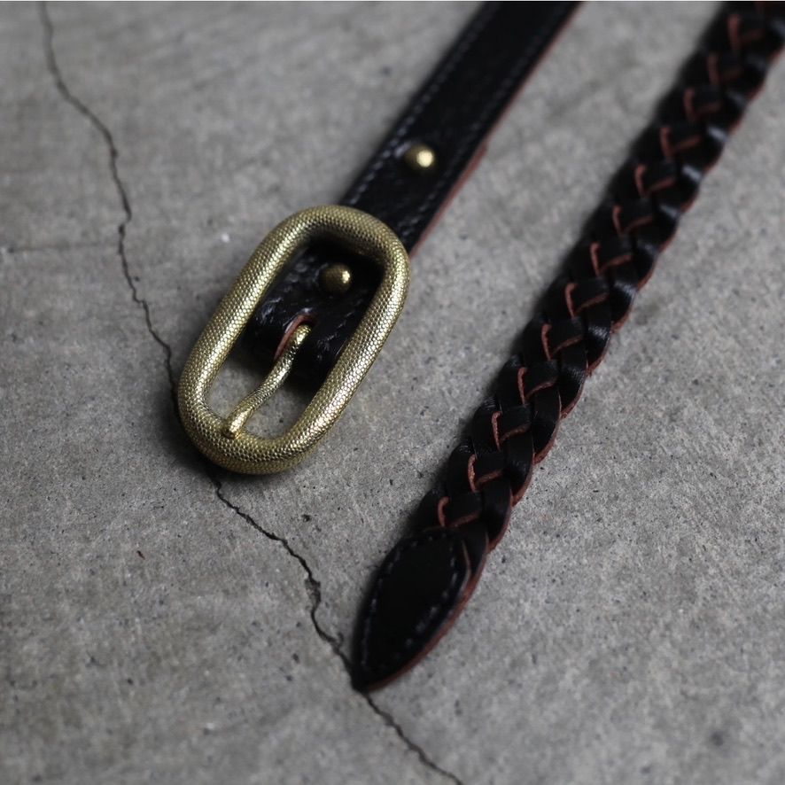 【残り一点】Dotted Oval Buckle  Lace Up Belt(GOLD)