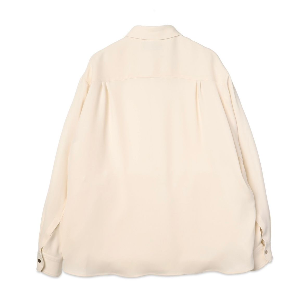 【残り一点】Double Satin Minimal Chin Tab Long Sleeve Shirt