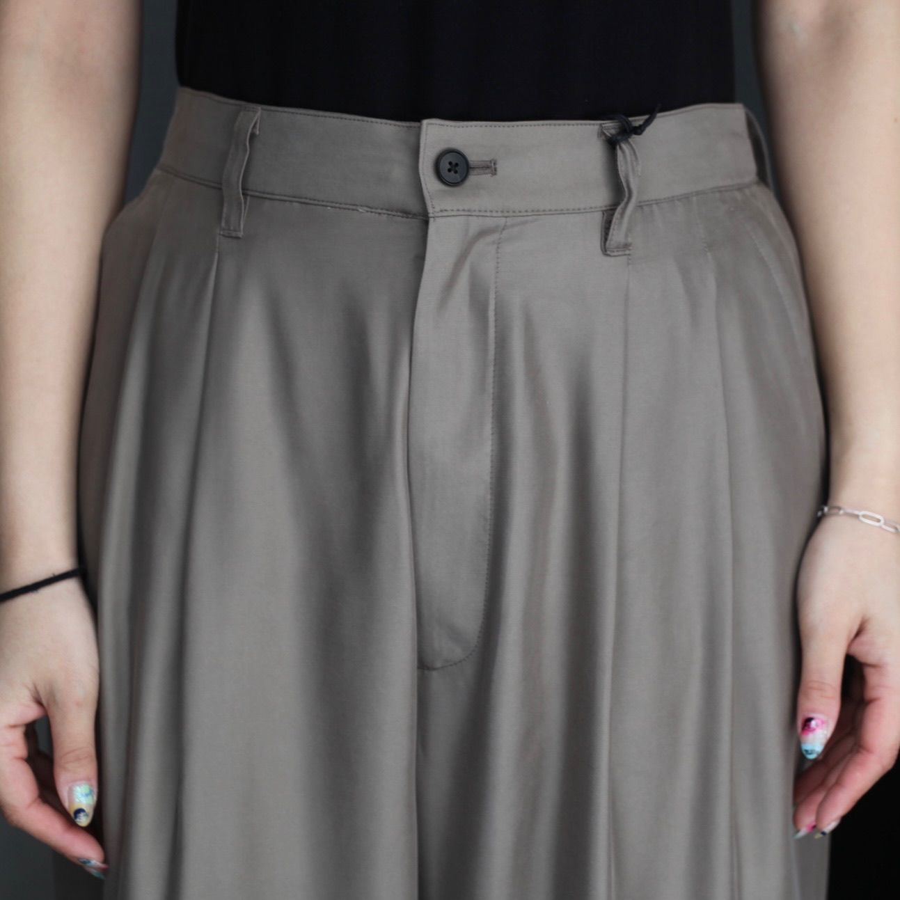 ssstein - 【残りわずか】Cupro Twill Wide Easy Trousers