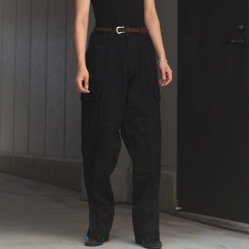 LAD MUSICIAN - 【残り一点】12oz Flat Denim Slit Cargo Pants