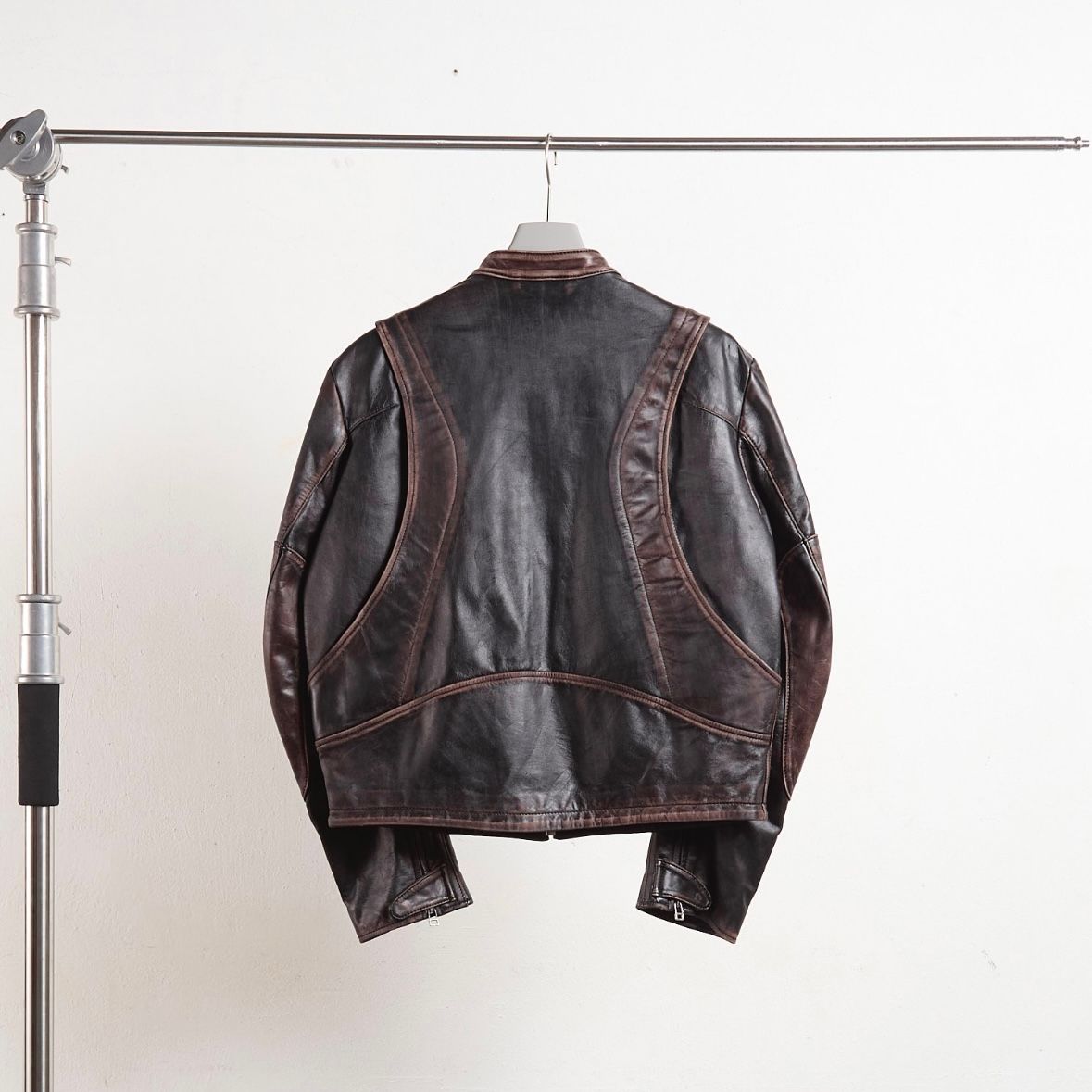 NVRFRGT - 【残り一点】Distressed Leather Motorcycle Jacket
