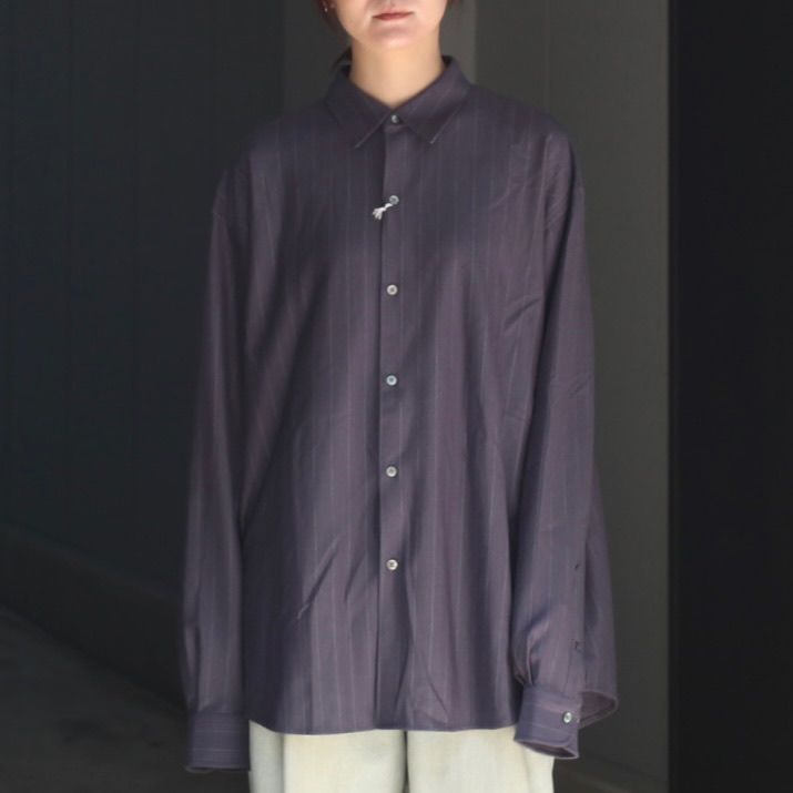 【残り一点】36G Wool Stripe Ideal Shirts