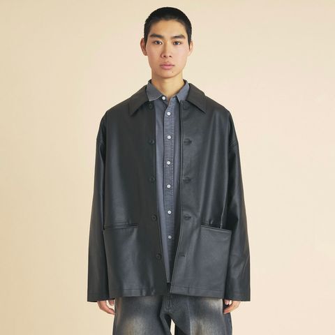 【残り一点】Synthetic Leather Half Coat