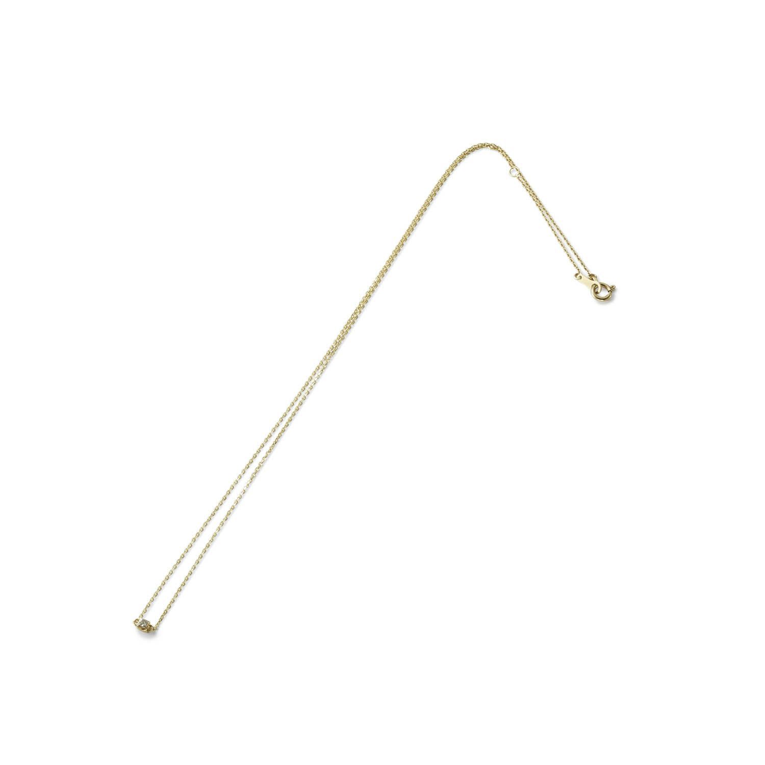 【お取り寄せ注文可能】K10 Square Dia Necklace(GOLD)