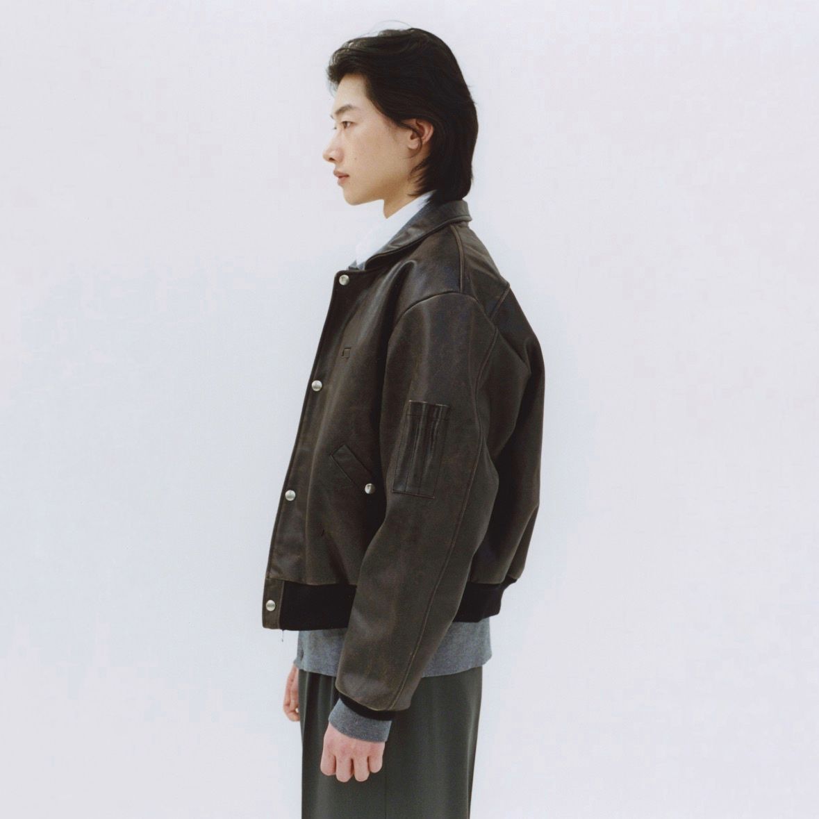 【残り一点】Cracked Leather Flight Jacket