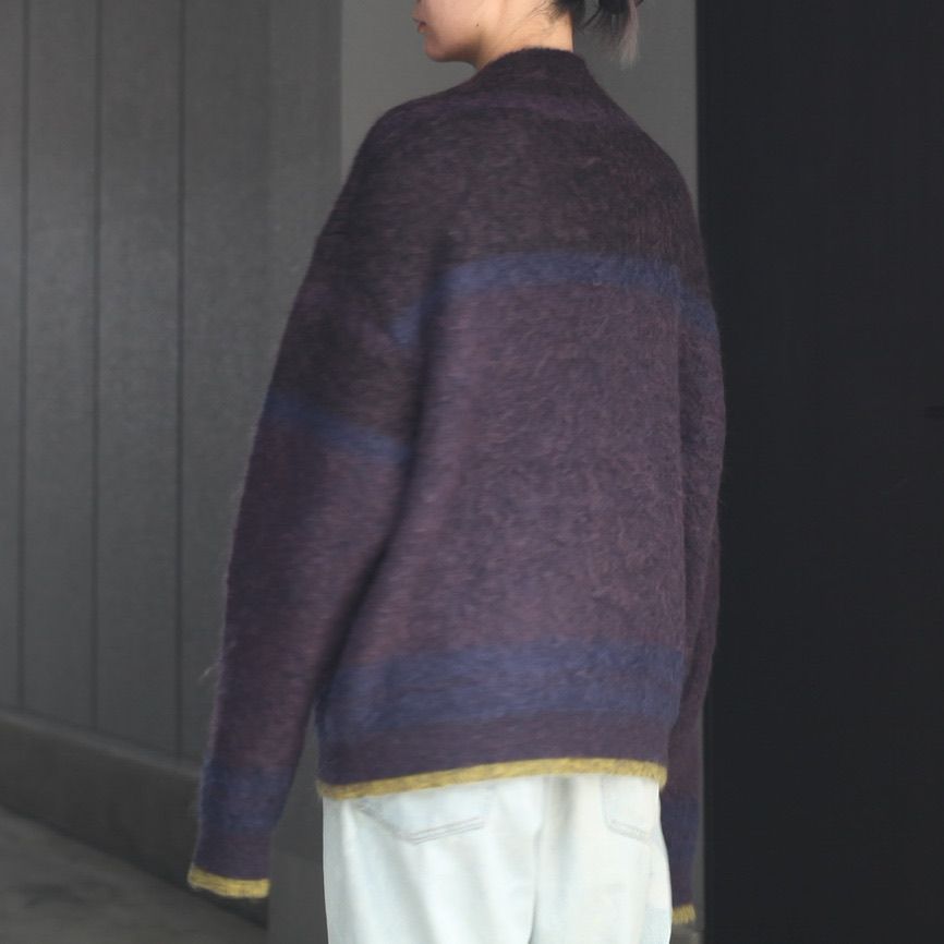 本物の Yoke 22aw STILL BORDER CREWNECK ニット/セーター