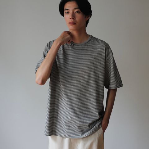【残り一点】Dyed Raw-Edge Stripe Tee