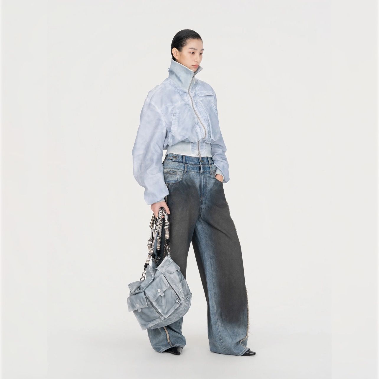 【残り一点】Double Waist Gradient Indigo Denim Trousers