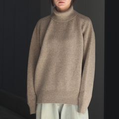 【残り一点】Extra Fine Wool Warm Knit Turtle Neck LS