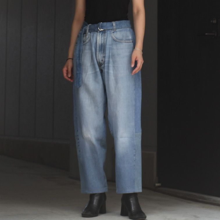 【残り一点】Reconstructed Belted Baggy Denim_2(M)