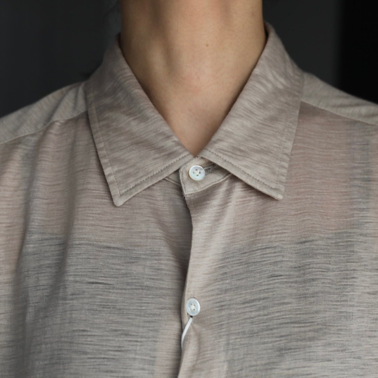 KANEMASA PHIL. - 【残り一点】28G Atmosphere Ramie L/S Shirt KANEMASA PHIL. - 【残り一点】28G Atmosphere Ramie L/S Shirt