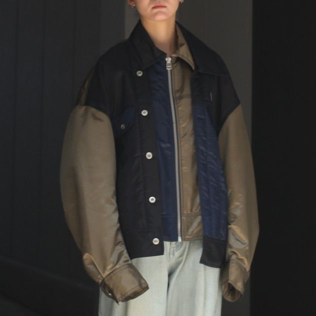 Feng Chen Wang - 【残り一点】Deconstructed Nylon Panelled Jacket