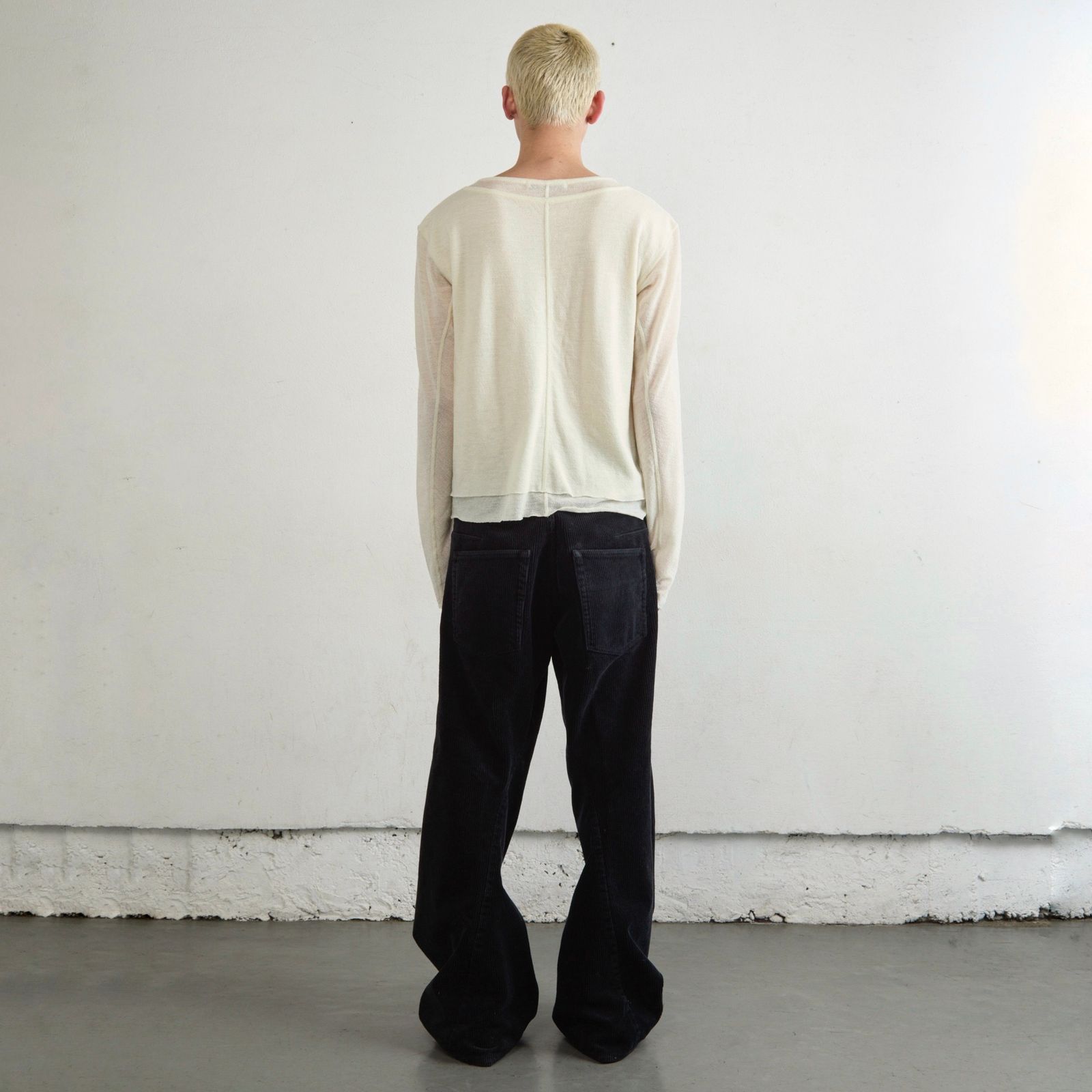 【残り一点】Double Layered Long Sleeve Henley T Shirt