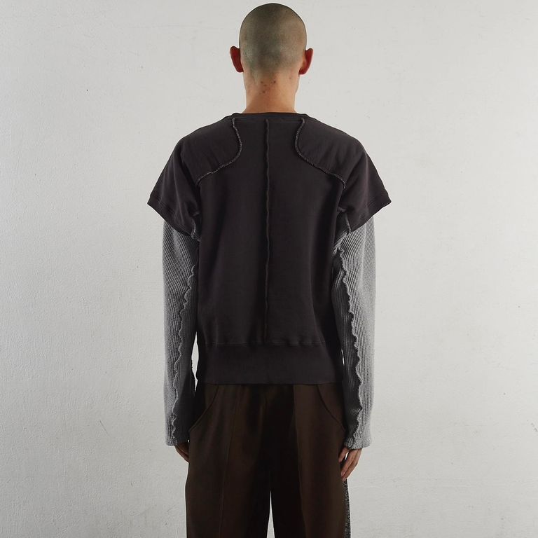 NVRFRGT - 【残り一点】Panelled Double Layer Crew Neck Sweatshirt 
