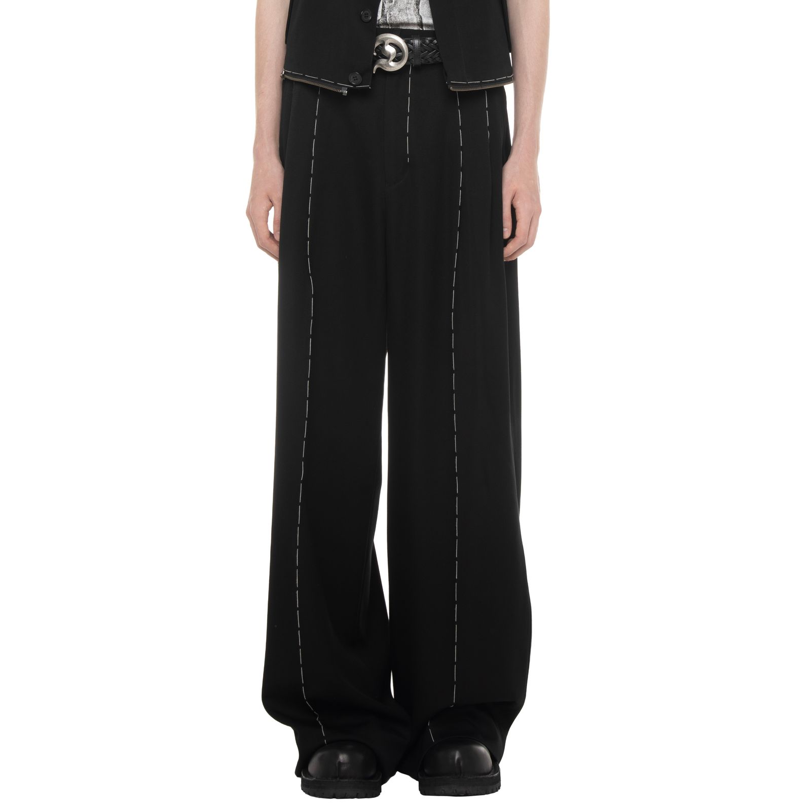 【残り一点】"Hand Stitch" Dress Wide Slacks