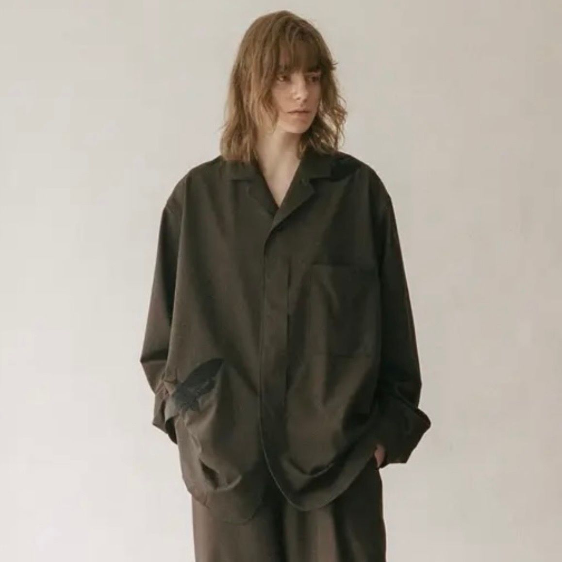 【残り一点】Embroidery Cuffed Jacket Shirt