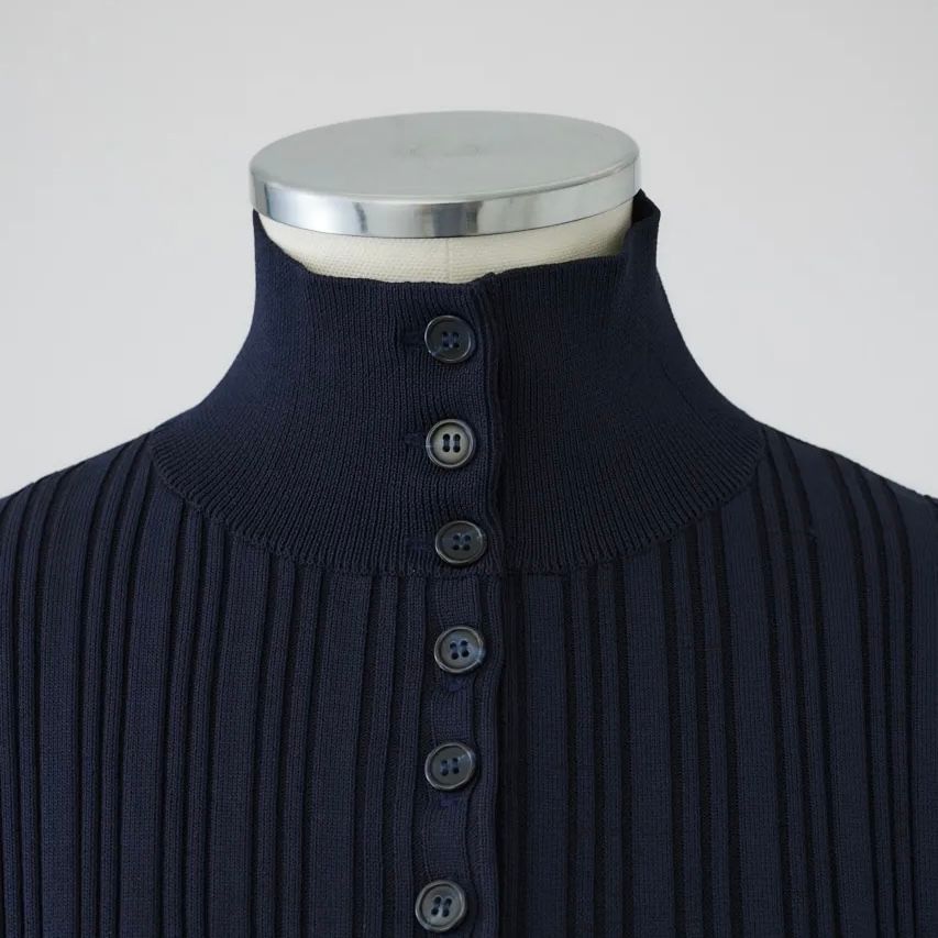 【残り一点】Open Collar Rib Knit Tops