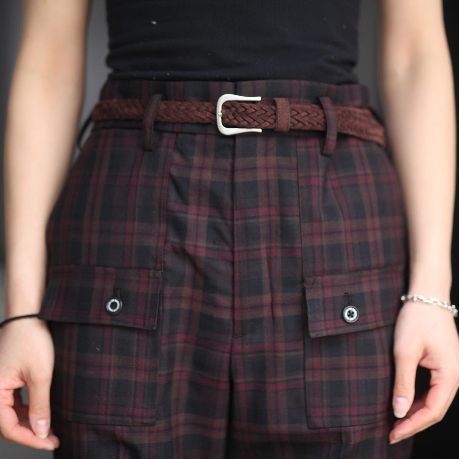 DAIRIKU Biker Check Deck Detail Slacks caprese.com.mx