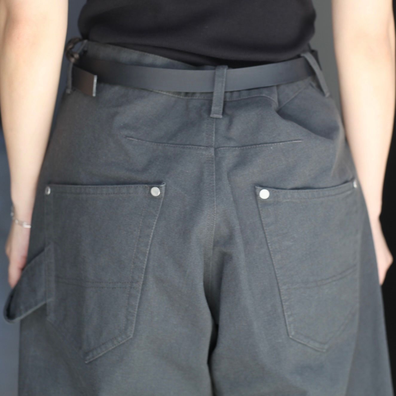 【残り一点】Curved Leg Double Knee Work Short Pants