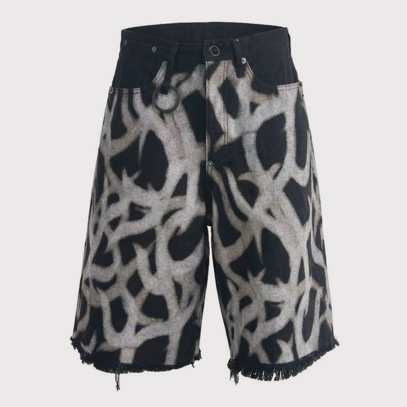 【残りわずか】Cut Off Heavy Short Wide Jeans(DISCHARGE PRINTED ASAT CAMO)