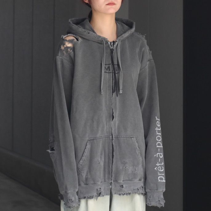 【残り一点】Bootleg Zip Up Hoodie With Damaged(SIN)