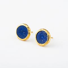 【お取り寄せ注文可能】Lapis-Lazuri Stone Circle Earrings(両耳用）