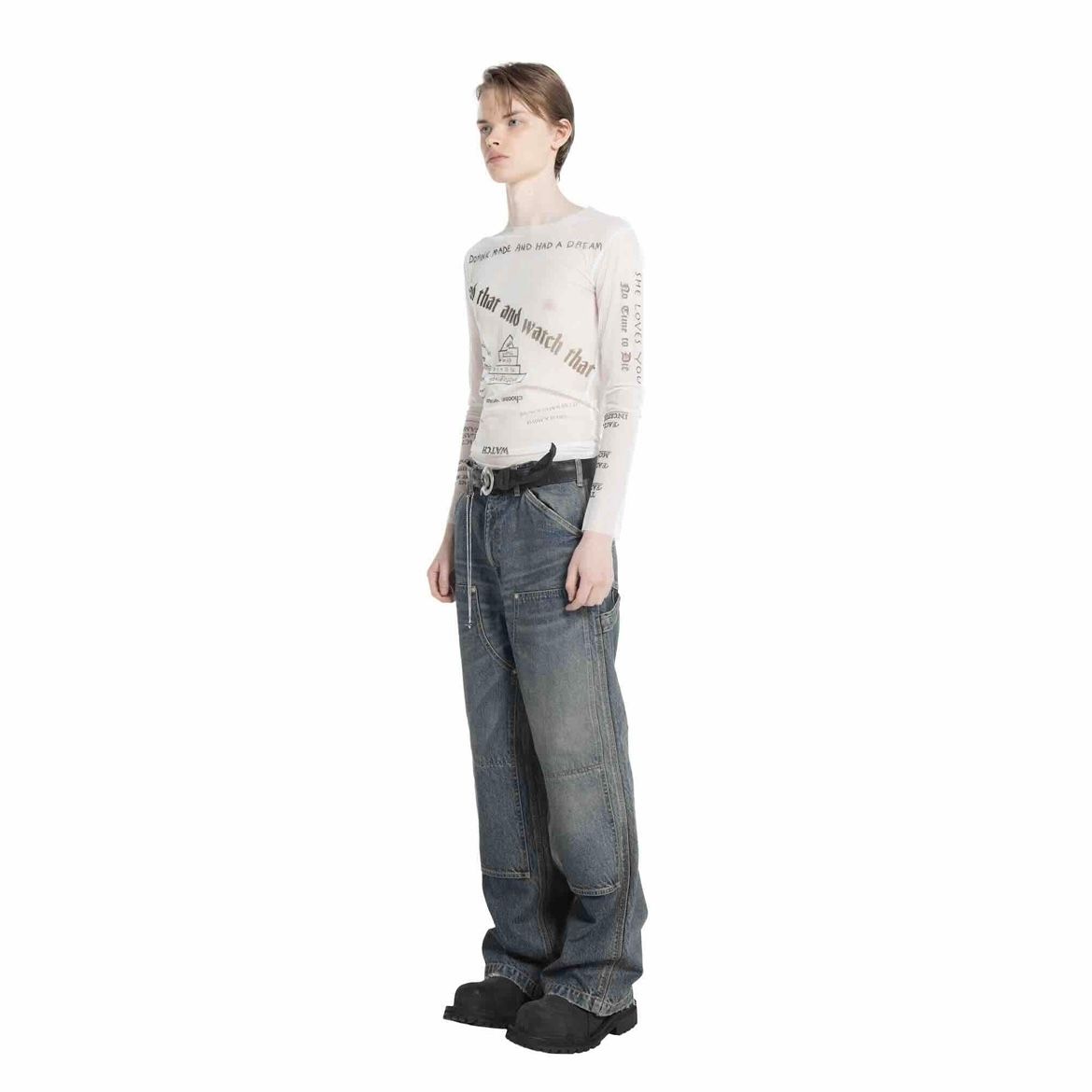 【残りわずか】Vintage Washed Painter Denim Wide Pants