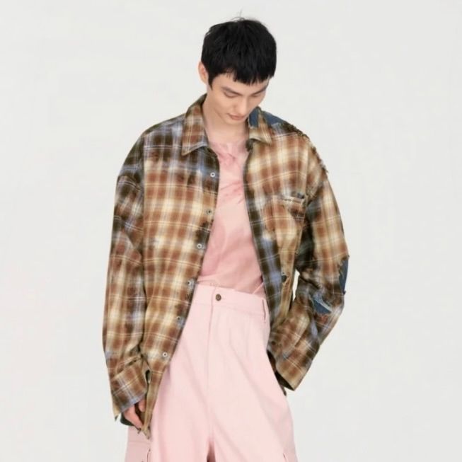 【残り一点】Long Sleeve Shirt in Decayed Check