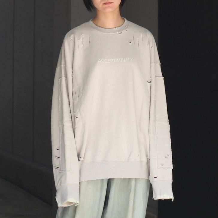 stein OVERSIZED REBUILD SWEAT LS・TOP GREY - tity