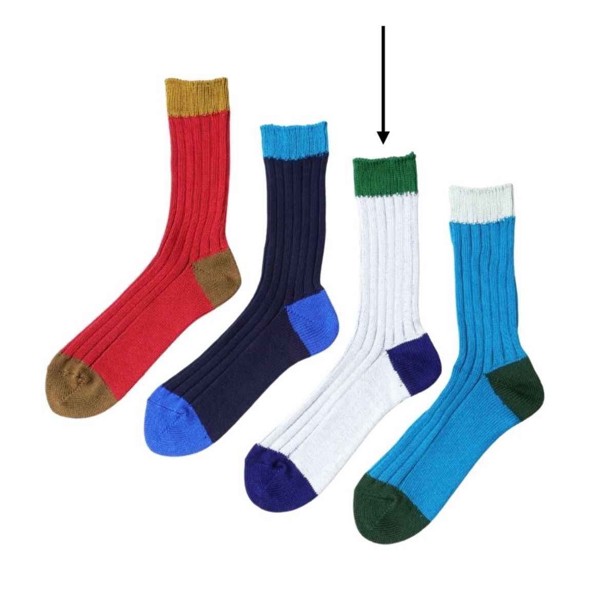 【残り一点】4×2リブソックス(WHITE)