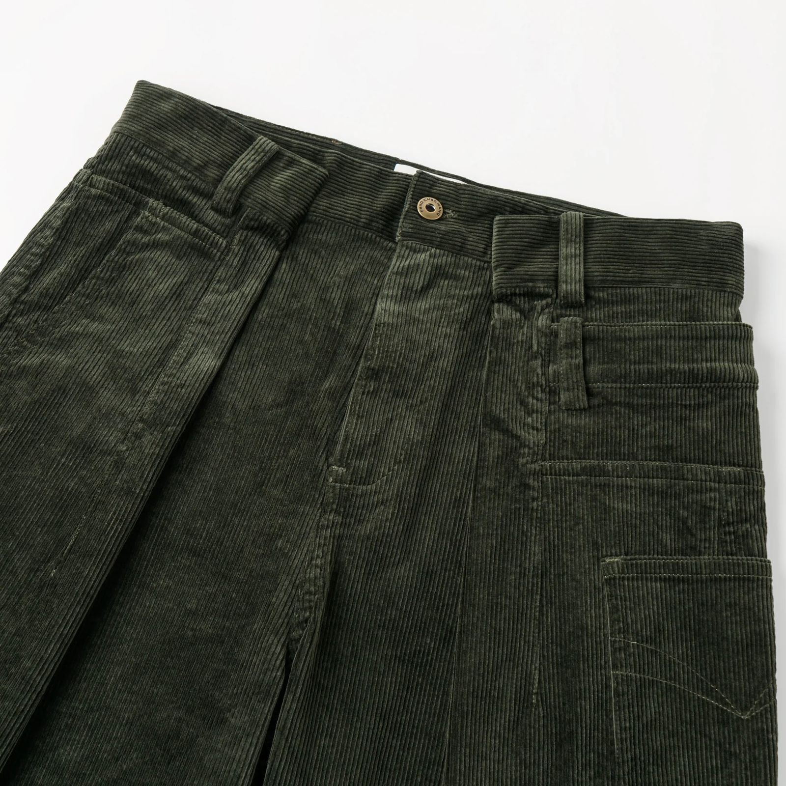 【残り一点】Green Washed Corduroy Deconstructed Pants