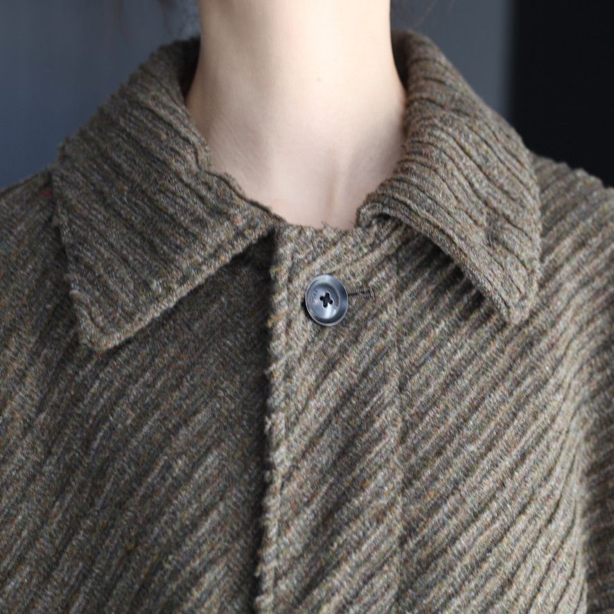 【残り一点】Herringbone Bonding Tweed Big Balmacaan Coat