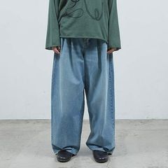 【残り一点】デニムシンプル2タックワイドPT