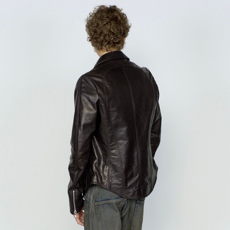 【残り一点】Zip Up Leather Shirt