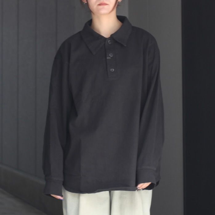 【残り一点】ヘビーコットンガーメントダイL/Sポロシャツ