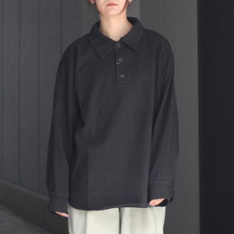 【残り一点】ヘビーコットンガーメントダイL/Sポロシャツ