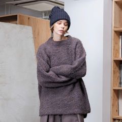 【残り一点】ブラッシュフラースチーゼルクルーネックニット