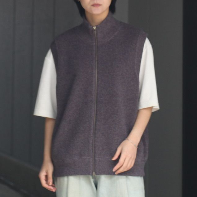 【残り一点】Moss Stitch Zip Vest