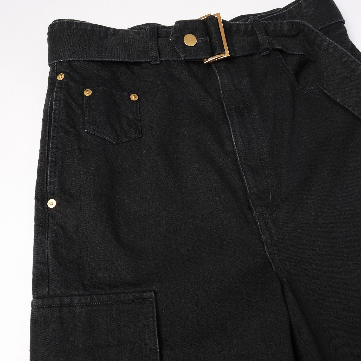 【残り一点】Cargo Extra Wide Denim Pants with Long Belt