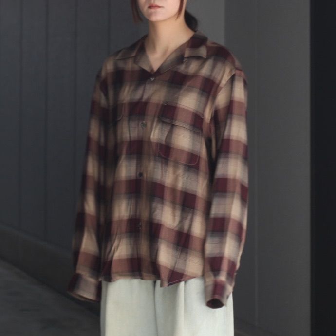 【残り一点】Plaid Open Collar Shirts