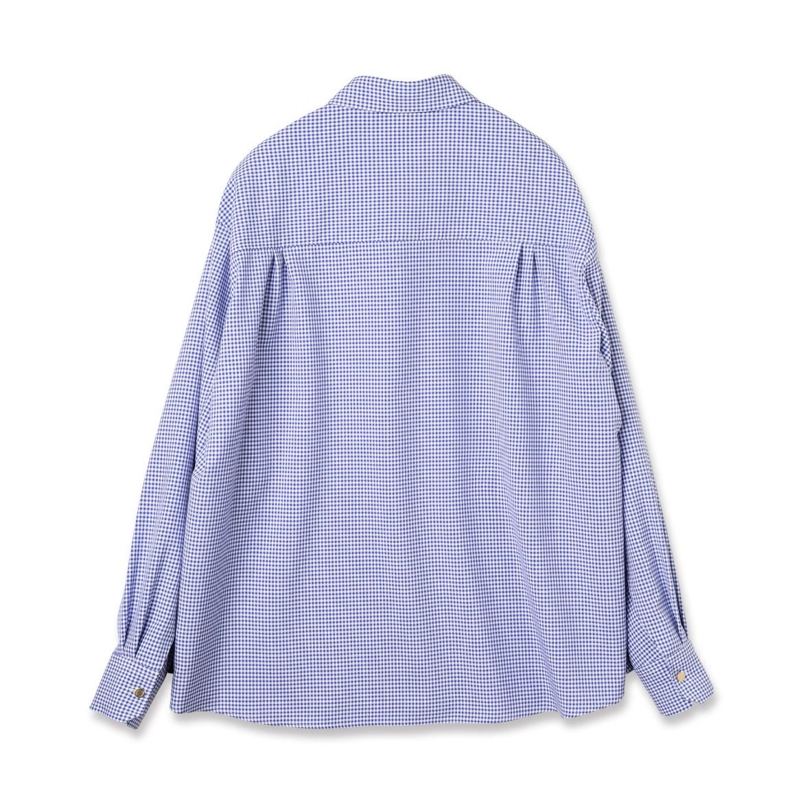 【残り一点】Gingham Check Front Fly Embroidery Patch Shirt