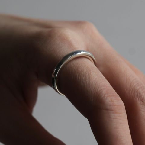 【残り一点】Oval Hammered Ring(3.5mm)