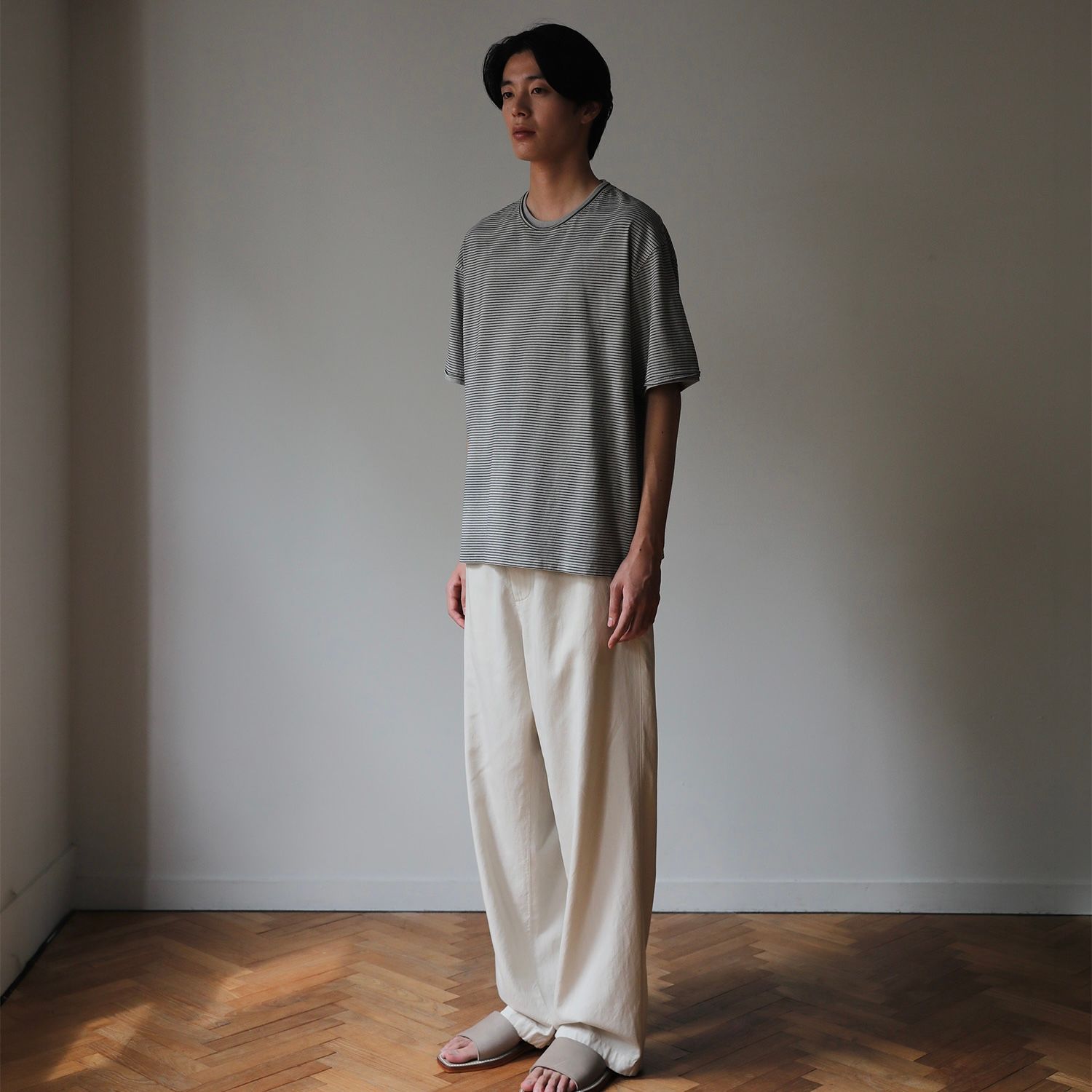【残り一点】Dyed Raw-Edge Stripe Tee