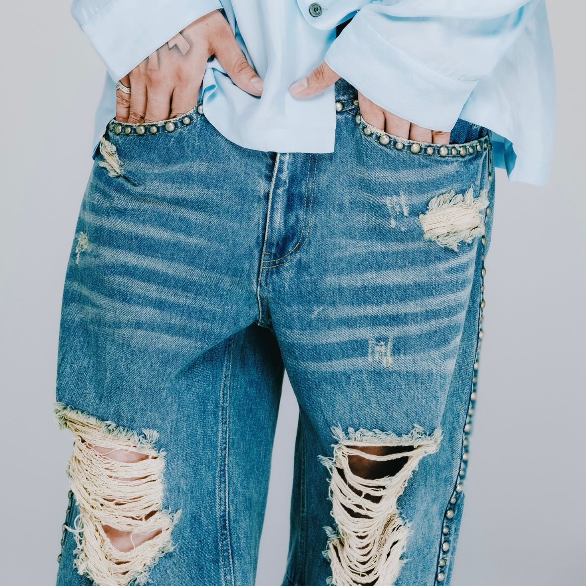 Amazon.com: Baggy Jeans Y2K Hip Hip Ripped Jeans Grunge