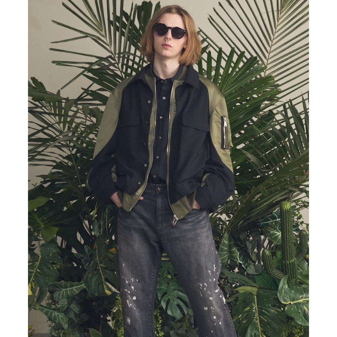 【残り一点】Layering MA-1 Docking Prime-Over Open Collar Shirt