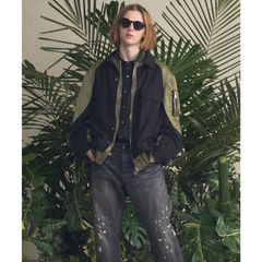 【残り一点】Layering MA-1 Docking Prime-Over Open Collar Shirt